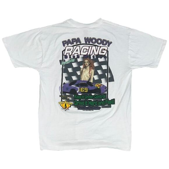 Papa Woody Vintage 1998 Deadstock Racing 69 Rubber Comp Shirt - Picture 1 of 4